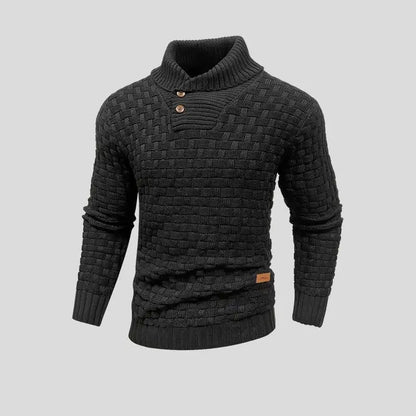 Eldon - Moderner Männerpullover mit Knöpfen