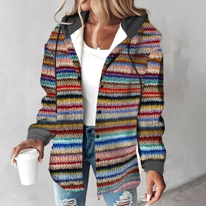 Martina - Bequeme Damen-Jacke aus Wolle mit Kapuze
