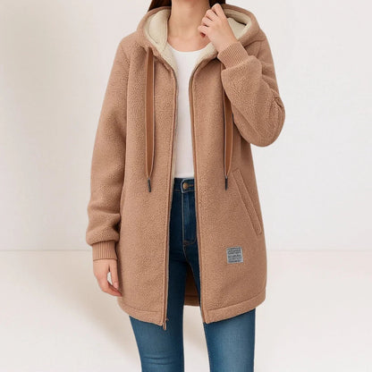 Colene - Komfortable und entspannt geschnittene Fleecejacke für Damen mit Kapuze