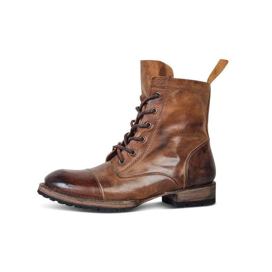 Tiberius – Graue Herrenschuhe mit runder Spitze