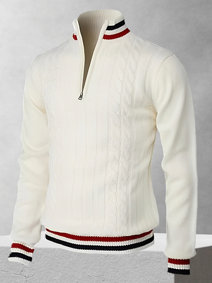 RALPH POLO – Reißverschluss-Strickpullover im italienischen Stil