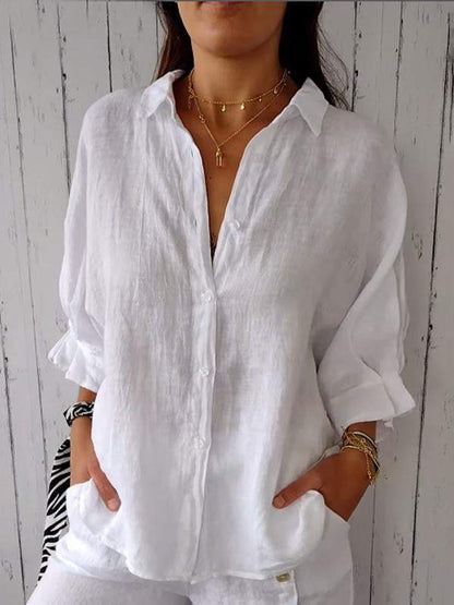 Reena – Bequemes Freizeitshirt aus Baumwolle-Leinen