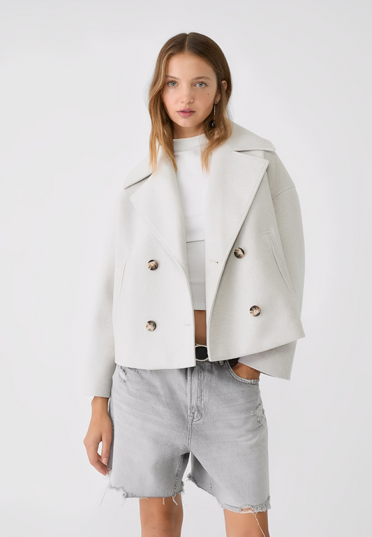 Claire – Kurze Elegante Zweireihige Jacke