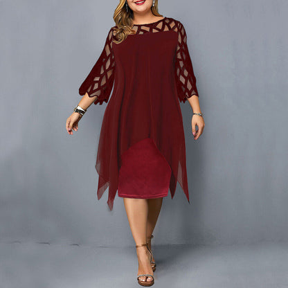 Salome – Elegantes Plus-Size Midi-Kleid