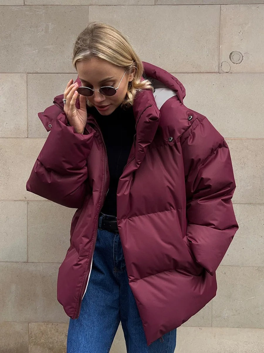 Louisa - Kurze Jacke mit Kapuze und Innenfutter