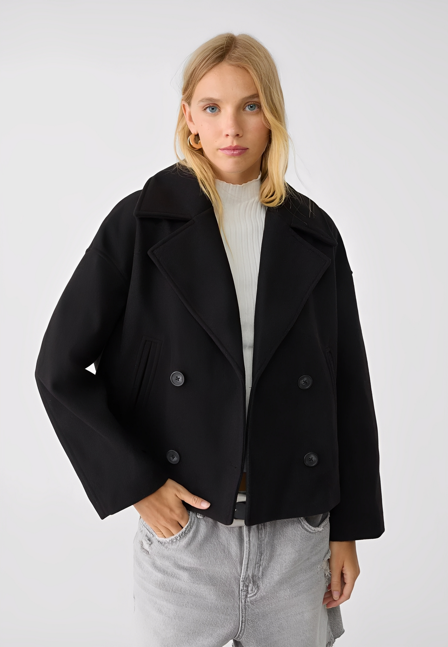 Claire – Kurze Elegante Zweireihige Jacke